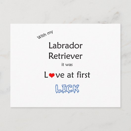 Labrador Retriever Lick Design Postkarte (Vorderseite)