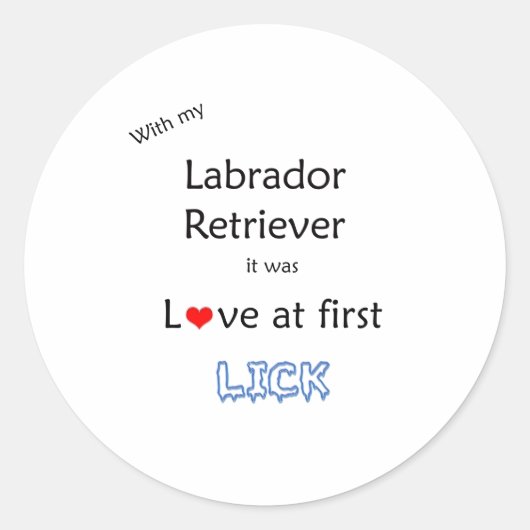 Labrador Retriever Lick Design Runder Aufkleber (Vorderseite)