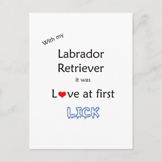 Labrador Retriever Liebe in First Lick Postkarte (Vorderseite)