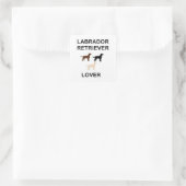 Labrador Retriever liebt alle Silhouetten Quadratischer Aufkleber (Tasche)