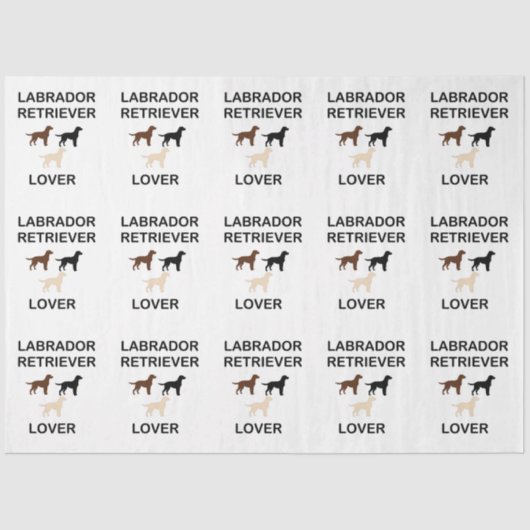 Labrador Retriever liebt alle Silhouetten Seidenpapier (Vorderseite)