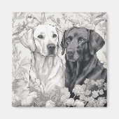 Labrador Retriever Magnet - Zwei Hunde (Vorne)