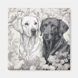Labrador Retriever Magnet - Zwei Hunde