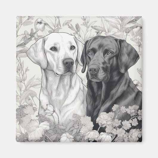 Labrador Retriever Magnet - Zwei Hunde (Vorne)