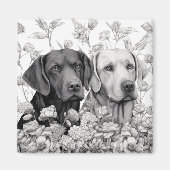 Labrador Retriever Magnet - Zwei Hunde (Vorne)