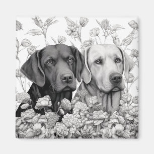 Labrador Retriever Magnet - Zwei Hunde