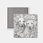 Labrador Retriever Magnet - Zwei Hunde (Vorderseite/Rückseite)