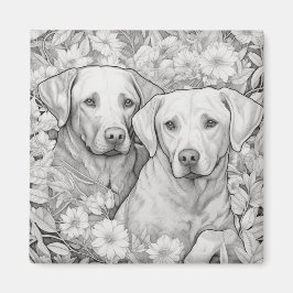Labrador Retriever Magnet - Zwei Hunde