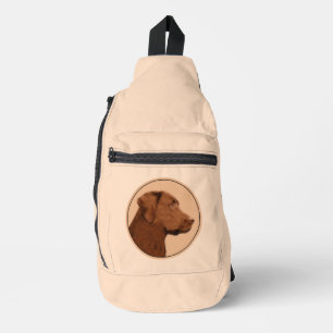 Labrador Retriever Malerei Schokolade Labrador Hun Crossbody Bag