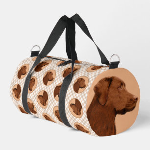 Labrador Retriever Malerei Schokolade Labrador Hun Duffle Bag