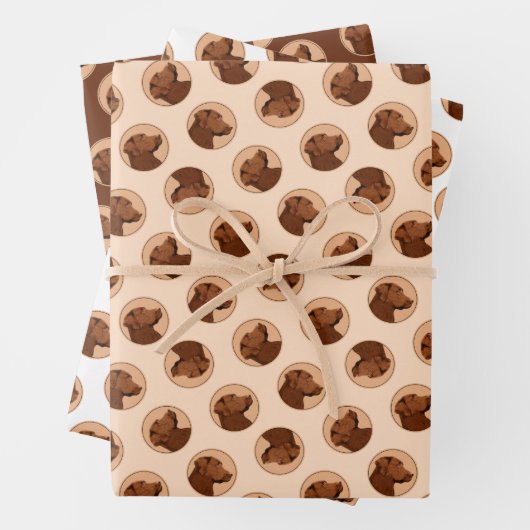 Labrador Retriever Malerei Schokolade Labrador Hun Geschenkpapier Set (Beispiel)