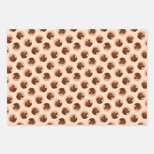 Labrador Retriever Malerei Schokolade Labrador Hun Geschenkpapier Set (Vorderseite)