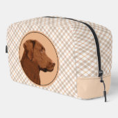 Labrador Retriever Malerei Schokolade Labrador Hun Waschbeutel (Rechte Ecke)