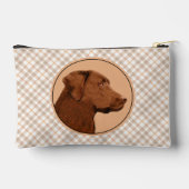 Labrador Retriever Malerei Schokolade Labrador Hun Zubehörtasche (Rückseite)