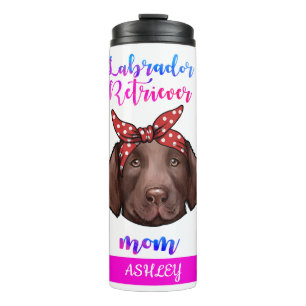 Labrador Retriever Mama Niedlich Muttertaghund Lov Thermosbecher