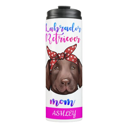 Labrador Retriever Mama Niedlich Muttertaghund Lov Thermosbecher (Vorderseite)