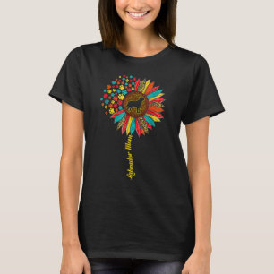 Labrador Retriever Mama Sunflower Dog Paw farbenfr T-Shirt