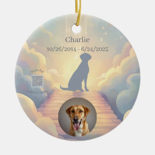 Labrador Retriever Memorial Ornament Rainbow (Vorne)