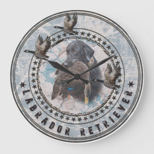 Labrador Retriever Metallschmuck Große Wanduhr