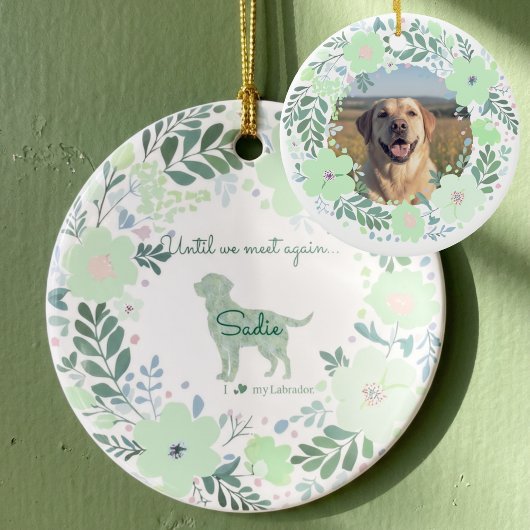 Labrador Retriever Mint Green - Custom Memorial  Keramik Ornament
