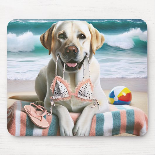 Labrador Retriever mit Bikini Top Mousepad (Vorne)