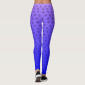 Labrador Retriever mit Hearts Blue Lila Ombre Leggings (Rückseite)