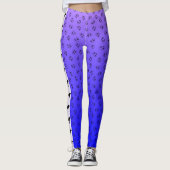 Labrador Retriever mit Hearts Blue Lila Ombre Leggings (Vorderseite)