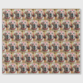 Labrador Retriever mit Lipstick Kisses Geschenkpapier (Flach)