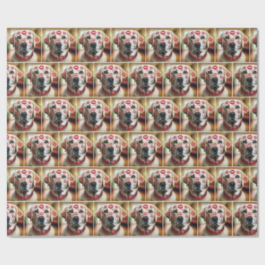 Labrador Retriever mit Lipstick Kisses Geschenkpapier (Flach)