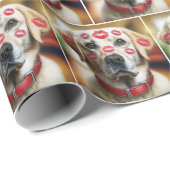 Labrador Retriever mit Lipstick Kisses Geschenkpapier (Rolleneckpunkt)
