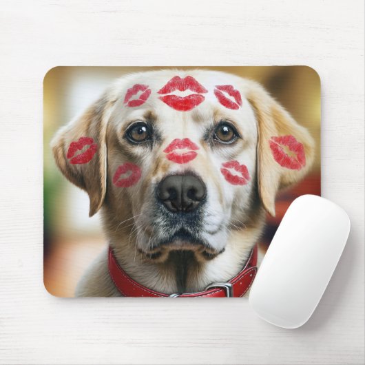 Labrador Retriever mit Lipstick Kisses Mousepad (Mit Mouse)