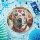 Labrador Retriever mit Lipstick Kisses Pappteller (Party)