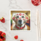 Labrador Retriever mit Lipstick Kisses Serviette (Beispiel)