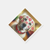 Labrador Retriever mit Lipstick Kisses Serviette (Ecke)