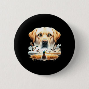Labrador Retriever mit Mallard Encks Jagdente Button