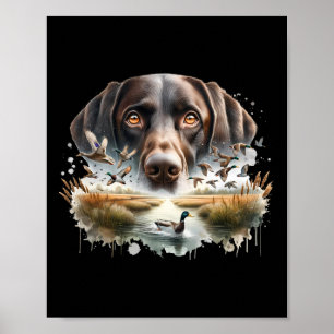 Labrador Retriever mit Mallard Encks Jagdente Poster