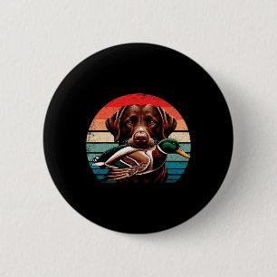Labrador Retriever mit Mallard Entenjagd Button