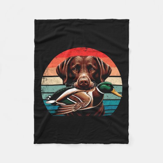 Labrador Retriever mit Mallard Entenjagd Fleecedecke (Vorderseite)