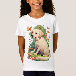 Labrador Retriever mit Schmetterlingen T-Shirt