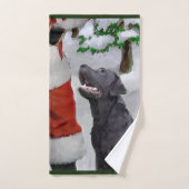 Labrador Retriever mit Weihnachten Badhandtuch Set (Handtuch)