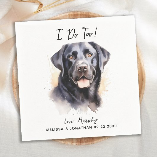 Labrador Retriever Modern Dog Wedding Cocktail Serviette