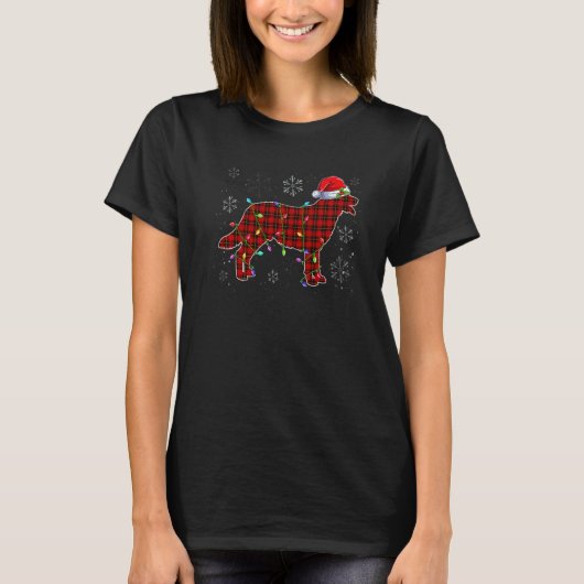 Labrador Retriever Mom Santa Plaid Dog Mom Christ T-Shirt (Vorderseite)