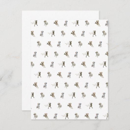 Labrador retriever-Muster (weiß) Dankeskarte (Vorne/Hinten)