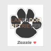 Labrador Retriever Name Pfote Aufkleber (Blatt)
