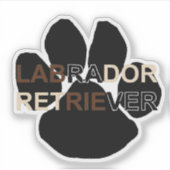 Labrador Retriever Name Pfote Aufkleber (Vorderseite)