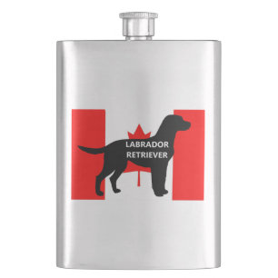 Labrador Retriever Name silo kanadische Flagge Flachmann