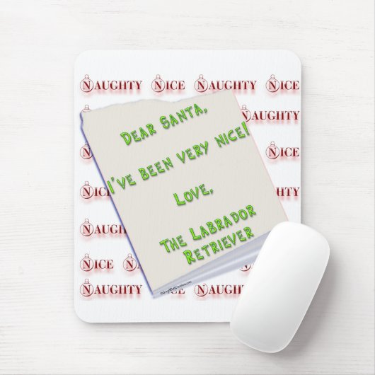 Labrador Retriever Naughty oder Nice Mousepad (Mit Mouse)