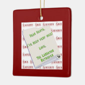 Labrador Retriever Naughty oder Nice Schlüsselanhä Keramikornament (Links)