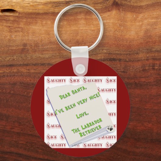 Labrador Retriever Naughty oder Nice Schlüsselanhä Schlüsselanhänger (Vorderseite)