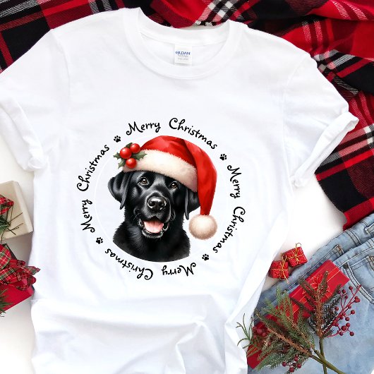Labrador Retriever Niedlich Santa Dog Familienweih T-Shirt